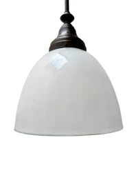 Art Nouveau Pendant Lamp with Ultra Rare Milk Glass Shade, 1900s